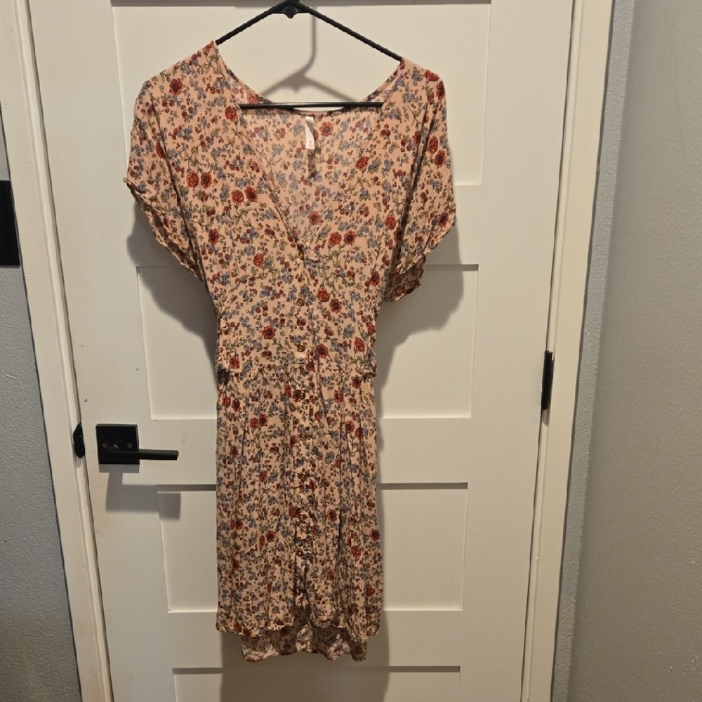 Xhilaration Floral Mini Dress - Red and Blue